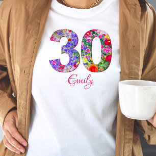 30 års utformning av blommigten för födelsedagsfes t shirt