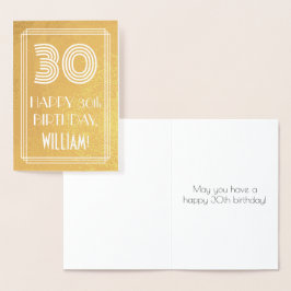 30-årsdag – Art Deco Inspirerad Utseende "30" + Na Folierat Kort