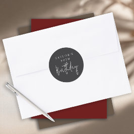 30-årsdag Enkel Minimalistisk Flat Svart Runt Klistermärke