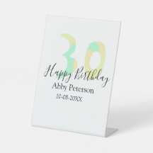30-årsdag fet stil pastell gul svart retr