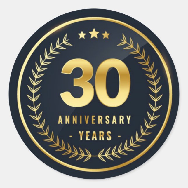 30-årsdag - klassiskt runt märke (Framsida)