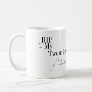 30-årsdag RIP 20-talet Svart och Vitt Minimalt Kaffemugg