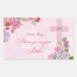 30-årsdagen av Religiösan Life Catholic Nun Rektangulärt Klistermärke