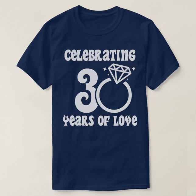 30-årsdagen bröllop för Ny gifta för 30 år sedan T Shirt (Design framsida)