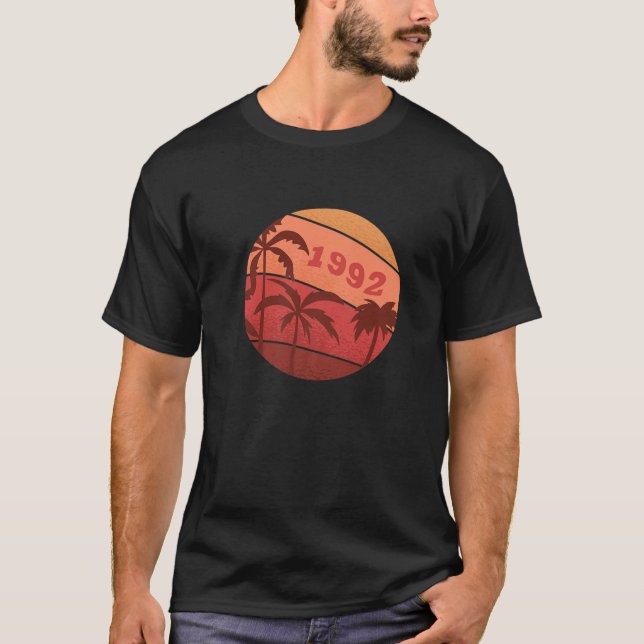 30-årsdagen Classic Retro Handflatan Sunset Birthd T Shirt (Framsida)