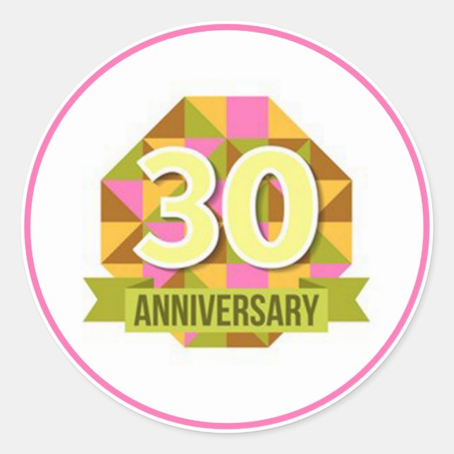 30-årsdagen runt klistermärke (Framsida)
