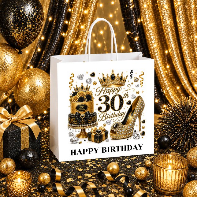 30-årsfest Födelsedagsdrottning Lyxig Födelsedagsf (30th Birthday Party Birthday Queen Luxe Birthday Bag)