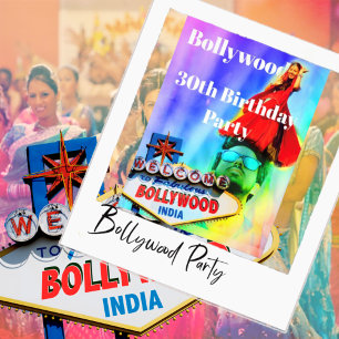 30-årsfest Indisk Bollywood Färgglad fest Inbjudningar
