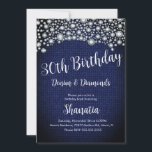30-årsfirande Denim Diamanter Ädelstensdiamanter  Inbjudningar<br><div class="desc">30-års inbjudningar med falska ädelstenar och denim-mönster</div>