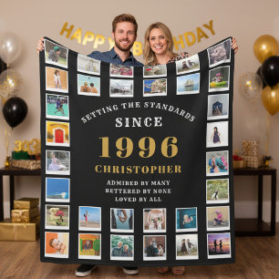 30-årsfirande familjeminnen fotokollage  fleecefilt