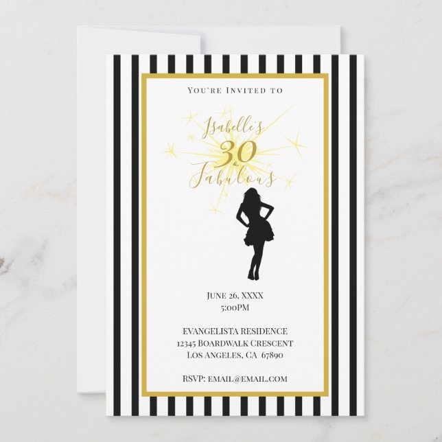 30-årsfirande inbjudan Svart & Guld (Framsida)