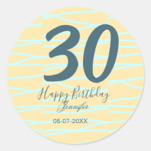 30-årsfirande lägg till namn datum år gul blå past