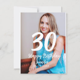 30-årsfirande lägg till namn datum år vit foto vykort