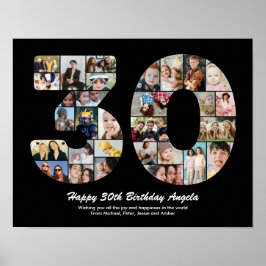 30-årsfirande Nummer 30 Fotokollage Present Poster