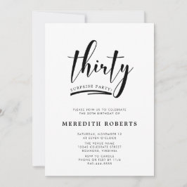 30-årsfirande Överraskningsfest Modern Minimalisti Inbjudningar