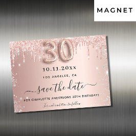 30-årsfirande rose silver spara datum magnet