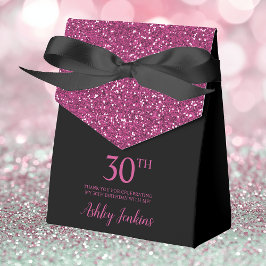 30-årsfirande Svart Het Rosa Glitter Tack Presentaskar