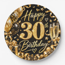30-årsfirande svart och guld tema