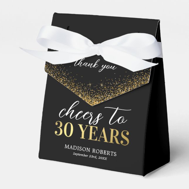 30-årsfirande Tack Svart Guld Förmånslåda Presentaskar (Framsidan Sidan)