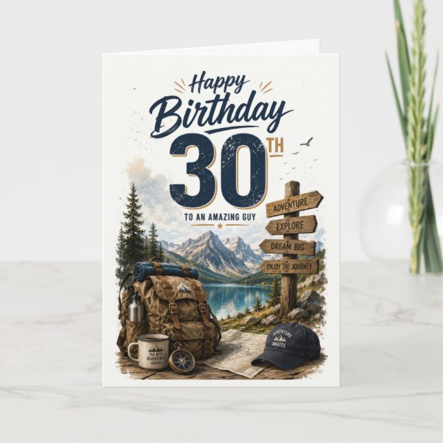 30-årsfirande utomhus födelsedag kort (Framsida)