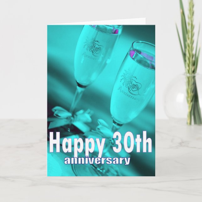 30-årsjubileum för bröllop champagnefirande kort (Framsida)