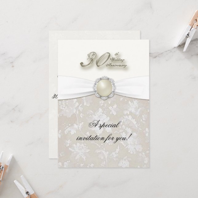 30-årsjubileum för bröllopsinbjudan inbjudningar (Fram/Back In Situ)