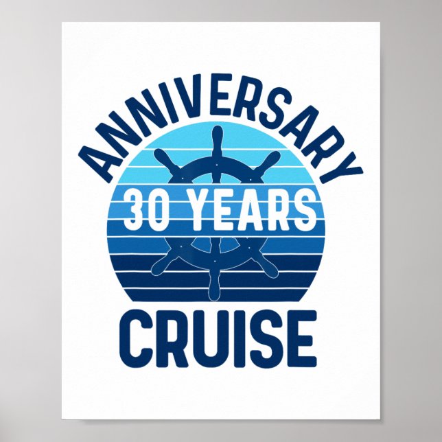 30-årsjubileum för bröllopsresa 30 år par V Poster (Framsidan)
