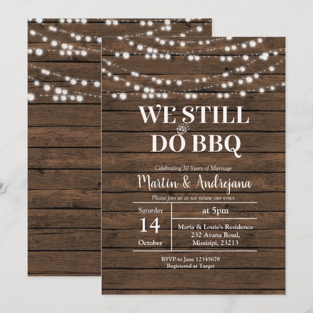 30-årsjubileum för vigsel Vi firar fortfarande års Inbjudningar (Fram/baksida)