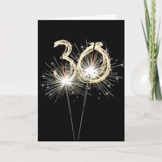 30-årsjubileum Gnistor på svart Kort (Framsida)