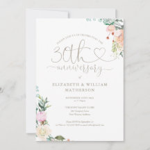 30-årsjubileum Hjärtformad Bokstavsmonogram med Bl