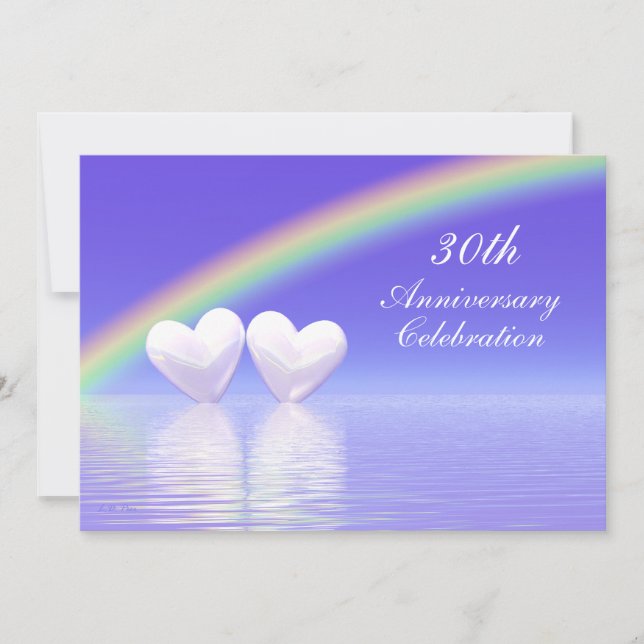 30-årsjubileum Pearl Hearts Inbjudningar (Framsida)