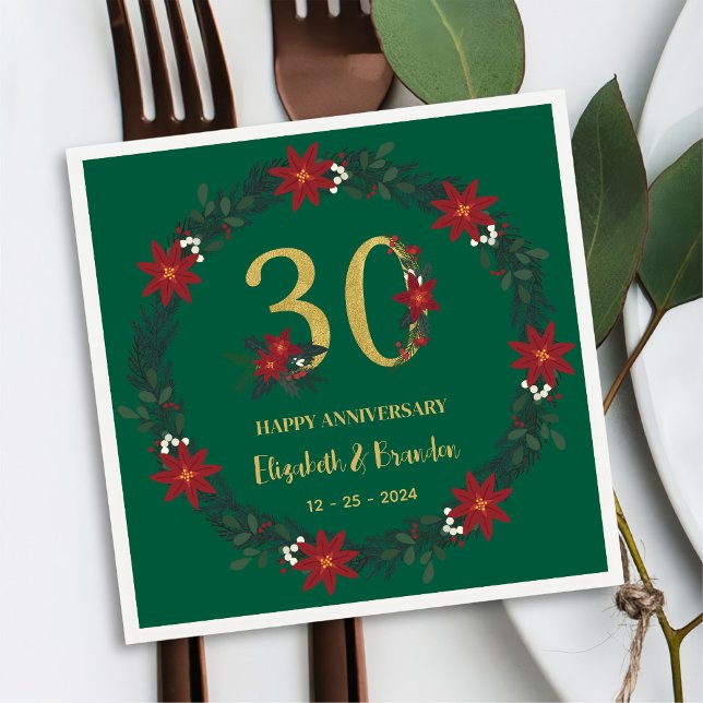 30-årsjubileum Personlig julklappar Pappersservett (Skapare uppladdad)