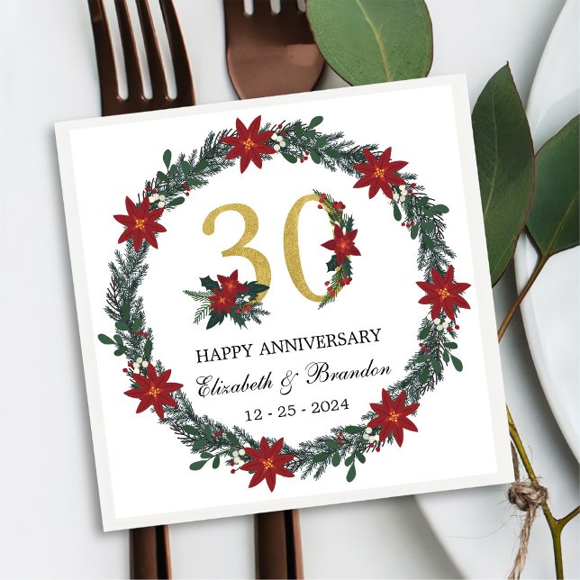30-årsjubileum Personlig julklappar Pappersservett (Skapare uppladdad)