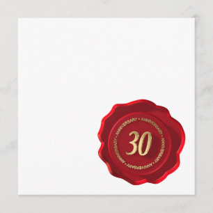 30-årsjubileum röd vaxsigill kort