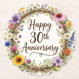 30-årsjubileumsblommor underlägg papper