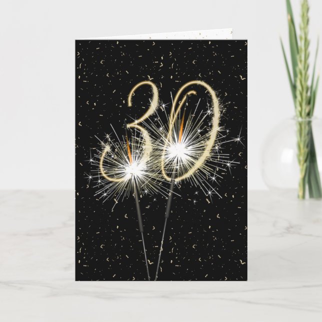 30-årsjubileumsparkler kort (Framsida)