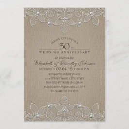 30-årsjubileumspartaj Rustik Pärlspets Inbjudningar