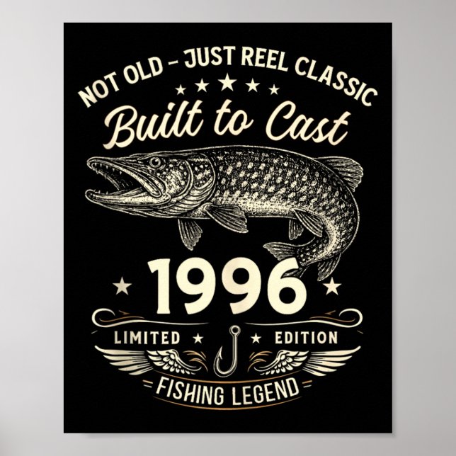 30-årspresent Fiskepresent Män Original 1996 Sång Poster (Framsidan)