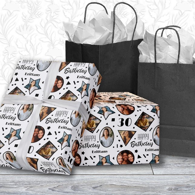 30-årspresent Namn Foto Inpackningspapper Presentpapper (Skapare uppladdad)