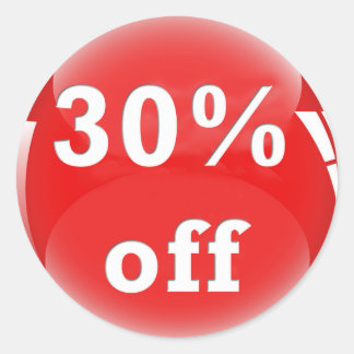 30 % av (Procent) rund glansig etikett
