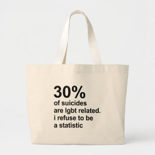 30% av självmord är släkt lgbt jumbo tygkasse