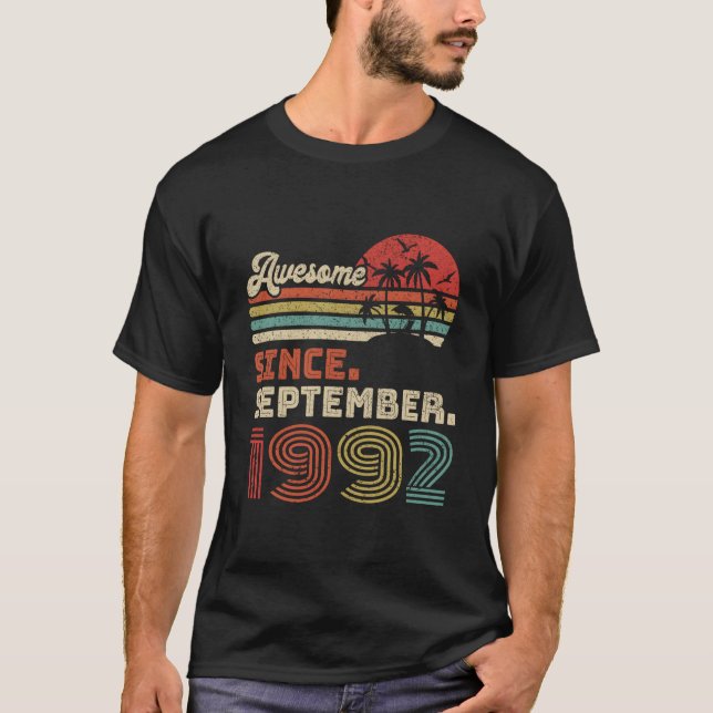 30 Awesome Since September 1992 T Shirt (Framsida)