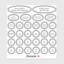 30 bekräftelser för Kärlek och överflödig vit Klistermärken