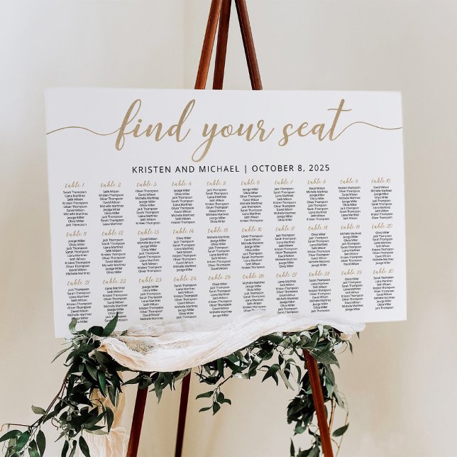 30 Bord Hitta Din Plats Sittplatskarta Plan Poster (Skapare uppladdad)