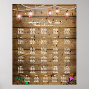 30 Bord Rustic Lantern Ljus Poster sittplats