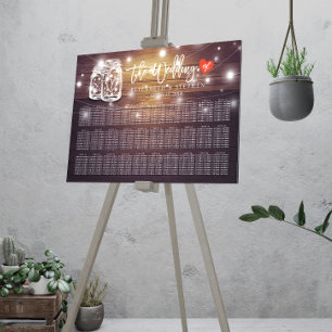 30+ Bröllop-sätesschemat Mason Burk Ljus Poster