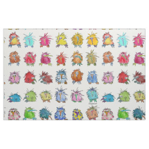 30 Cute Tecknad Kiwi Birds White Tyg