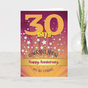 30 dagars återställningsårsdag, fet siffra kort