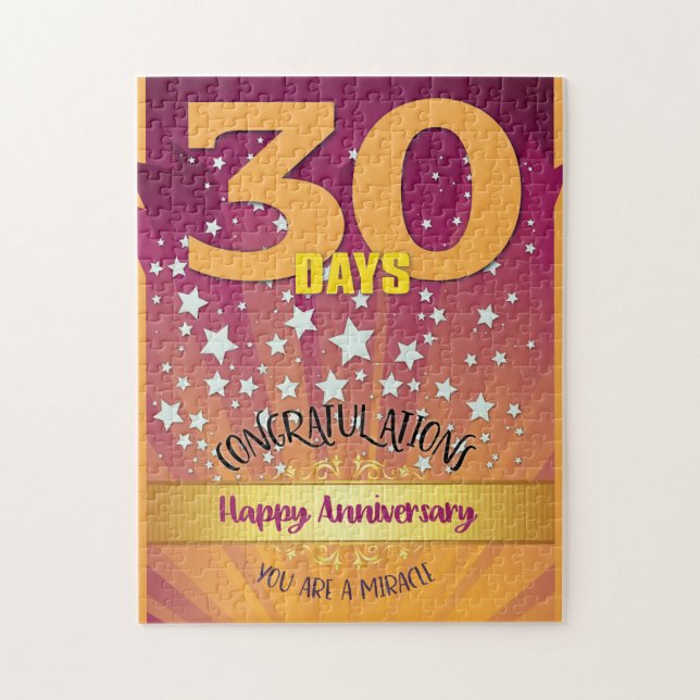 30 dagars återställningsårsdag, fet tal pussel (Vertikal)
