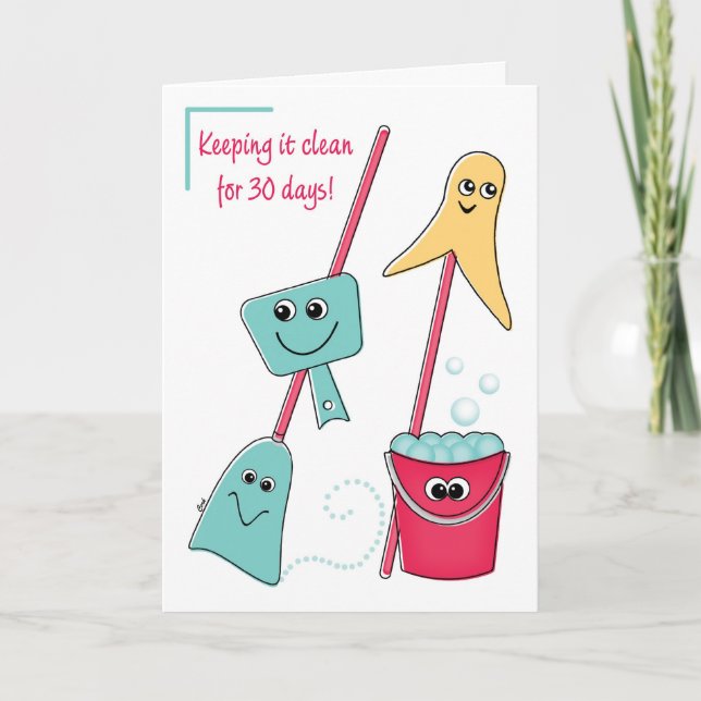 30 dagars Grattisar för återställning - rensningst Kort (Framsida)